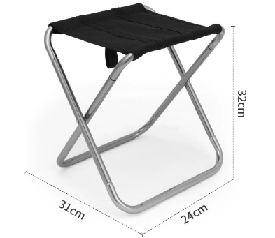 Big Grey Ultralight Portable Folding Camping Stool - Compact Aluminum Chair for Hiking, Fishing & Outdoor Events