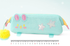 Green Cute Cat Pencil Case for Girls - Large Capacity Sparkly Stationery Pouch with Fluffy Pom Pom