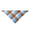 Blue S 55x38x38cm Thanksgiving Plaid Dog Bandana 2-Pack - Festive Tassel Triangle Scarf for Pets