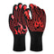 Red a Pair Of Extreme Heat Resistant BBQ Gloves (500°C) - Aramid Fiber with Non-Slip Silicone Grip for Grilling & Oven Use