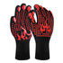 Red a Pair Of Extreme Heat Resistant BBQ Gloves (500°C) - Aramid Fiber with Non-Slip Silicone Grip for Grilling & Oven Use