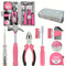 Compact 24-Piece Pink Tool Kit - Essential Household DIY Set for Ladies