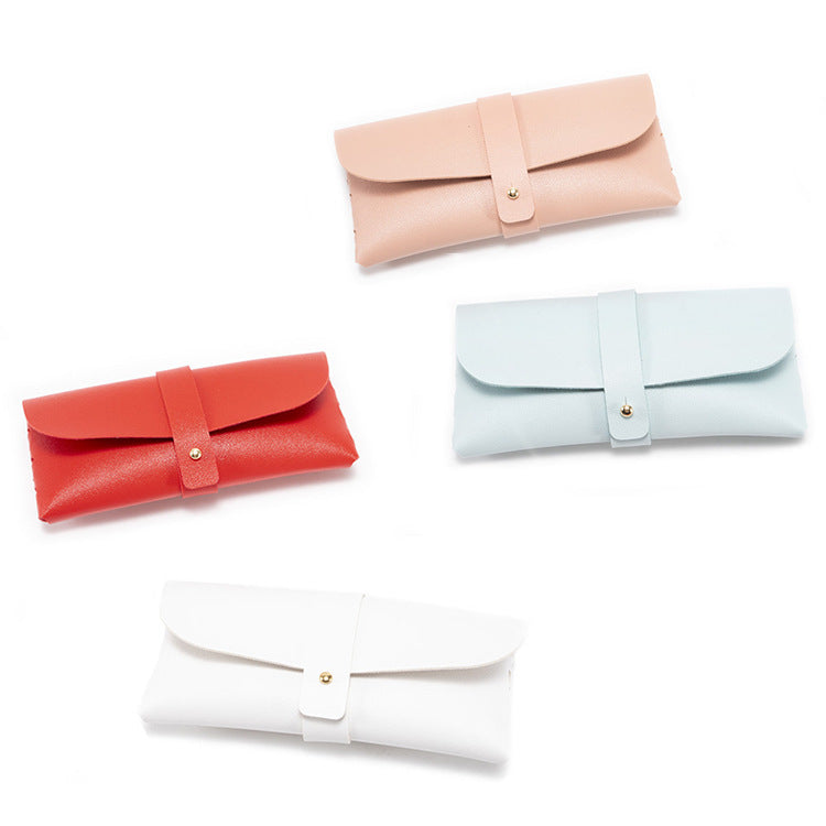 3-Piece White Chic & Sleek PU Leather Soft Eyeglass Case - Protective Pouch for Sunglasses & Reading Glasses