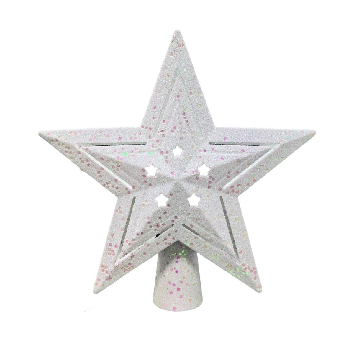 White Sparkling LED Christmas Tree Top Star with Projection