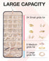 Pink Hanging Jewelry Organizer - Closet Storage for Necklaces, Earrings, and Rings with Clear Pockets(14*33inch)