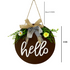 White Rustic 'Hello' Welcome Sign - Farmhouse Round Wooden Wreath for Front Door Decor