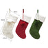 Green Large Cable Knit Christmas Stocking - Classic 43cm Holiday Decor for Fireplace Hanging