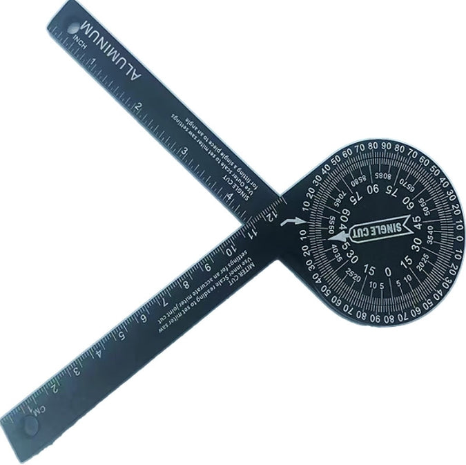 Black Precision 360-Degree Miter Saw Protractor - Aluminum Alloy Angle Finder for Woodworking & Carpentry