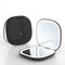 2-piece Black Portable LED Makeup Mirror - Rechargeable Compact with 3-Color Lights & 5x Magnification