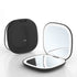 2-piece Black Portable LED Makeup Mirror - Rechargeable Compact with 3-Color Lights & 5x Magnification