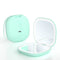 2-piece Green Portable LED Makeup Mirror - Rechargeable Compact with 3-Color Lights & 5x Magnification