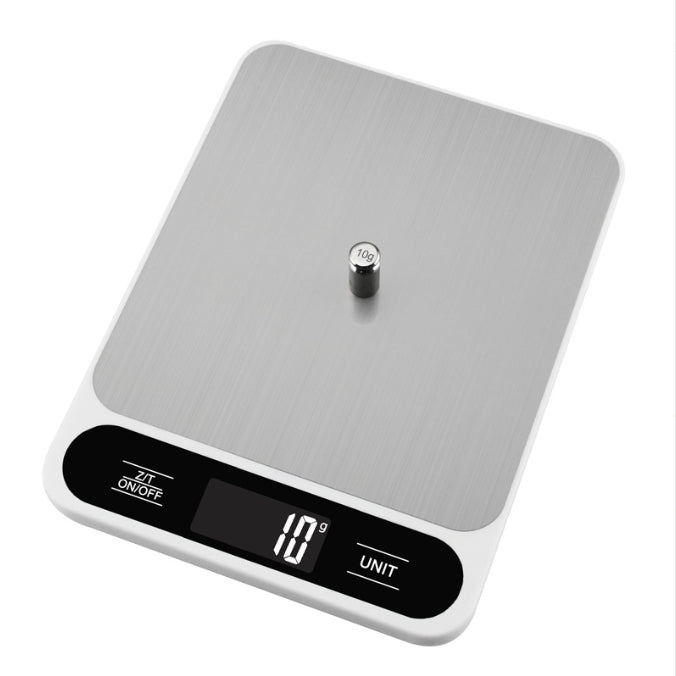 White Slim Digital Kitchen Scale - High Precision Stainless Steel Food Scale for Baking & Cooking(5kg)