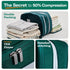 Beige Durable Double-Zipper Expandable Water-Resistant Thick and Thin Clothing Storage Bag - Size 40*30*15CM