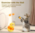 2-Piece Pink Interactive Cat Tumbler Toy - 3-in-1 Treat Dispensing Puzzle Feeder with Ball Track & Teaser Wand