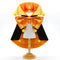 Orange Regal Vampire Pet Cape | Halloween & Christmas Costume Cloak with Bow & Pom-Poms for Dogs and Cats(Size M)