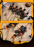 Halloween Black Twig & Pumpkin Stems (2-Pack) - Artificial Floral Picks for Spooky Arrangements