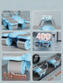 Blue Six-Elbow Four-Wheel Automatic Rebound Abdominal Wheel - Home Fitness Equipment for Toning Abs and Building Core Strength