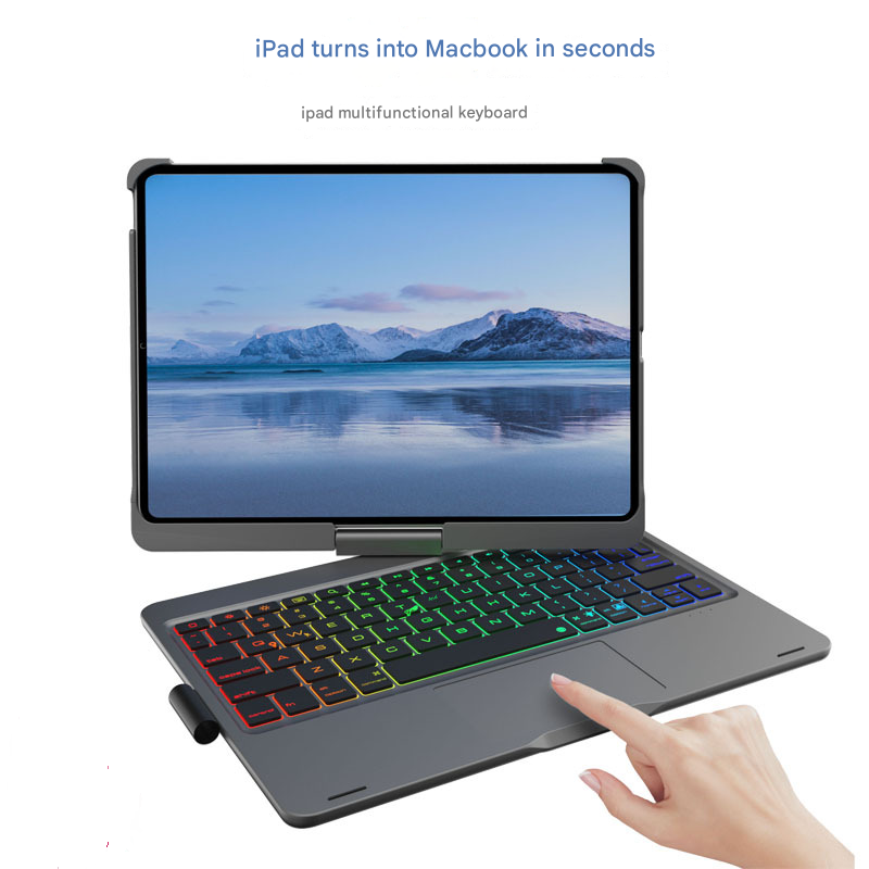 Silver Magic Keyboard Case for ipad Air6/Air7 11-inch, Bluetooth Keyboard with RGB Backlight & Precision Trackpad