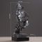 Silver Modern 'Silence is Golden' Abstract Sculpture - Nordic Resin Art Statue for Office & Living Room Decor