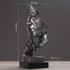 Silver Modern 'Silence is Golden' Abstract Sculpture - Nordic Resin Art Statue for Office & Living Room Decor