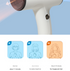 White Ultra-Lightweight Ionic Cordless Hair Dryer, USB Rechargeable Portable Blow Dryer with Cool Air for Travel & Home