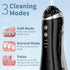 Black Cordless Water Flosser & Oral Irrigator - Portable Teeth Cleaner with 3 Modes & 4 Jet Tips