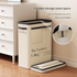 Beige Premium Fabric Yoga Mat Storage Basket - Slim & Foldable Organizer for Home Gym Equipment