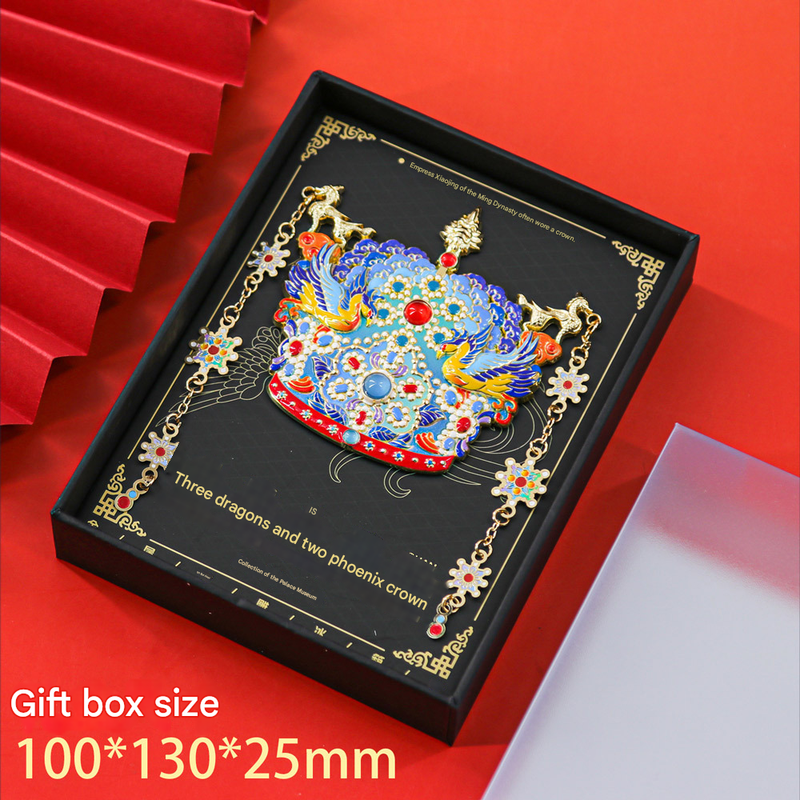 Imperial Chinese Phoenix Crown 3D Metal Fridge Magnet - Mystery Blind Box Collectible Gift