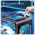 Brown  Modern Desktop Aquarium & Turtle Tank - Panoramic Viewing Fish Tank with Basking Platform & Lid