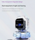 White Smart TWS Earbuds with Full-Color LCD Touchscreen Case - Bluetooth 5.4, HiFi Stereo & ENC Noise Cancelling