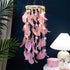 Pink Boho Pom Pom Feather Dreamcatcher - Whimsical Hanging Mobile for Girls Bedroom & Nursery Decor