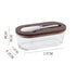 Brown - flat Elegant Glass Butter Dish with Wooden Lid & Matching Spreader - Sealed Butter Keeper for Freshness