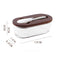 Brown - stripes Elegant Glass Butter Dish with Wooden Lid & Matching Spreader - Sealed Butter Keeper for Freshness
