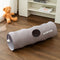 Grey Premium Soft Suede Cat Tunnel - Collapsible Play Tube with Peek-a-Boo Hole & Hanging Ball(0.8m)