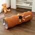 Brown bear Premium Soft Suede Cat Tunnel - Collapsible Play Tube with Peek-a-Boo Hole & Hanging Ball(0.8m)