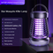 Black Rechargeable 3-in-1 Bug Zapper Lantern - Portable UV Mosquito Killer with Camping Light & SOS Mode