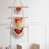 Three-layer cotton rope style Bohemian Hanging Fruit Basket – Wall-Mounted Woven Storage Net Pocket for Kitchen & Home Decor