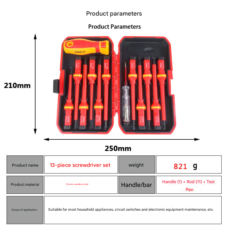 A 42-piece set Orange Insulated Screwdriver Set - Multi-Bit Electrician's Tool Kit with Magnetic Tips & Quick-Change Handle
