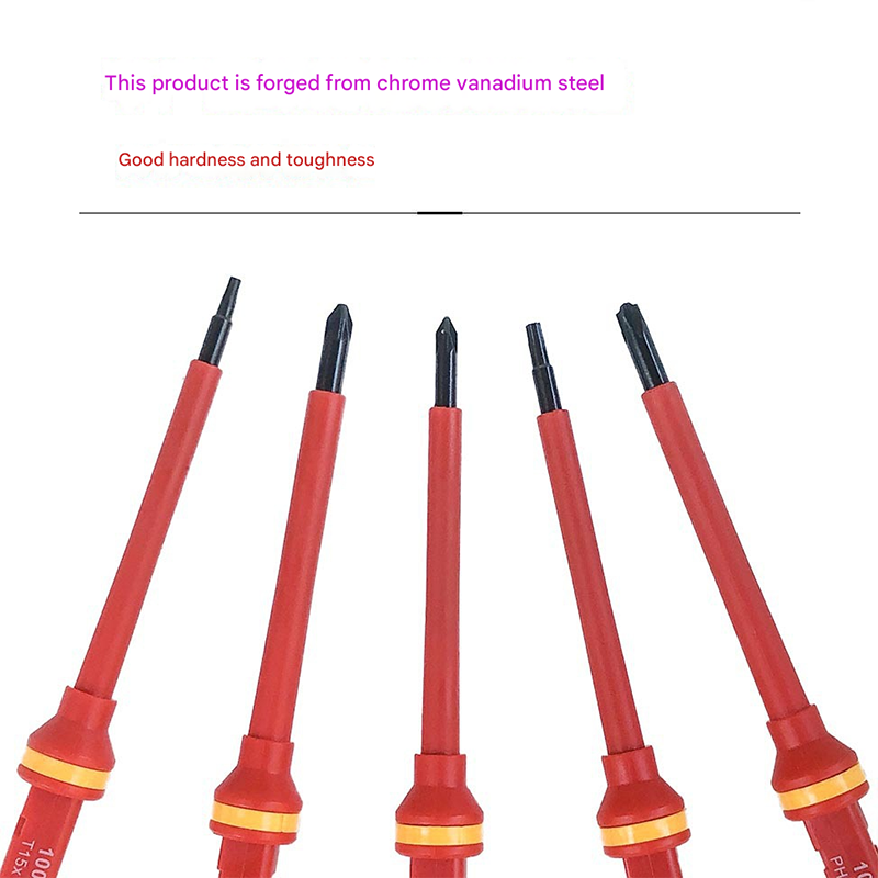 A 42-piece set Orange Insulated Screwdriver Set - Multi-Bit Electrician's Tool Kit with Magnetic Tips & Quick-Change Handle