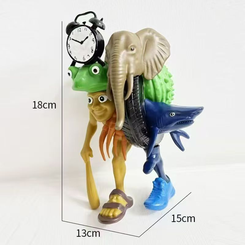 Whimsical Creature & Monster Figurine Collection - Set of Bizarre PVC Mini Toys for Desk Decor