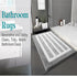 Grey Plush Striped Bath Mat - Ultra Soft, Absorbent & Non-Slip Bathroom Rug for Shower and Tub