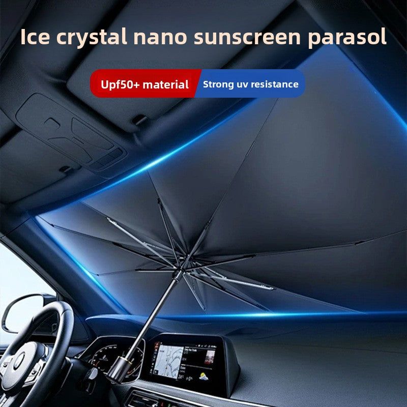 Snow Girl Foldable Car Windshield Sun Shade Umbrella - Ultimate UV & Heat Blocker for Interior Protection
