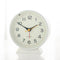 White Minimalist Silent Alarm Clock with Night Light - Non-Ticking Analogue Bedside & Desk Clock