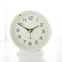 White Minimalist Silent Alarm Clock with Night Light - Non-Ticking Analogue Bedside & Desk Clock