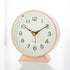 Pink Minimalist Silent Alarm Clock with Night Light - Non-Ticking Analogue Bedside & Desk Clock