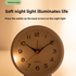 Military green Minimalist Silent Alarm Clock with Night Light - Non-Ticking Analogue Bedside & Desk Clock