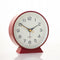 Red Minimalist Silent Alarm Clock with Night Light - Non-Ticking Analogue Bedside & Desk Clock