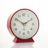 Red Minimalist Silent Alarm Clock with Night Light - Non-Ticking Analogue Bedside & Desk Clock