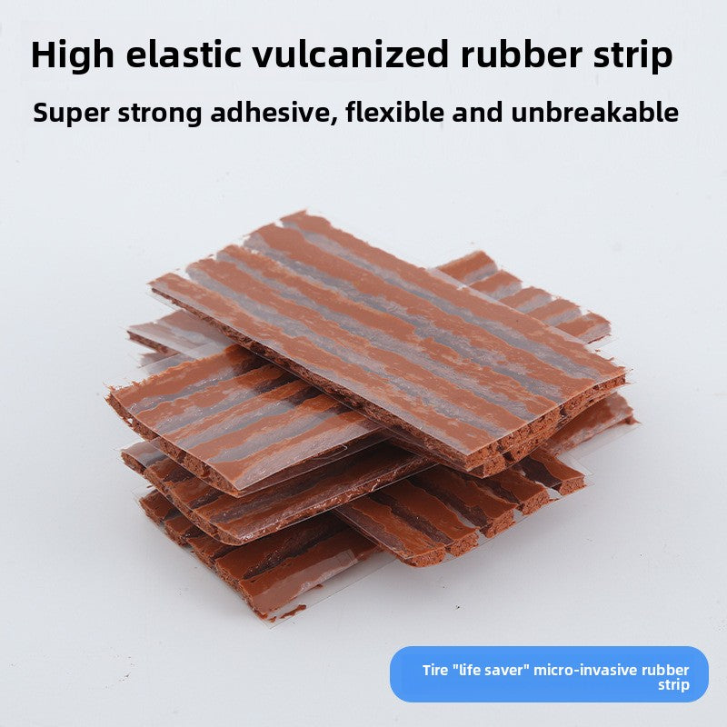 A 33-piece set Green Heavy-Duty Tubeless Tyre Repair Kit - Emergency Puncture Plug Set for Cars, Motorcycles & ATVs