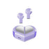Mini True Wireless Bluetooth 5.3 Earbuds - Heart/Capsule Case, Touch Control, Auto-Connect(purple)